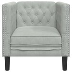 vidaXL Fauteuil Chesterfield gris clair velours