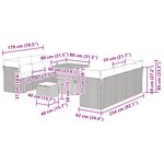 vidaXL Ensemble de canapé de jardin avec coussin 10 Pièces Noir