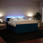 vidaXL Sommier à lattes de lit et matelas bleu 180x200 cm velours
