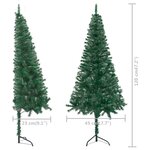 vidaXL Arbre de Noël artificiel d'angle pré-éclairé vert 120 cm PVC