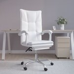 vidaXL Fauteuil inclinable de bureau Blanc Similicuir