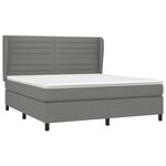 vidaXL Sommier à lattes de lit avec matelas Gris foncé 160x200cm Tissu