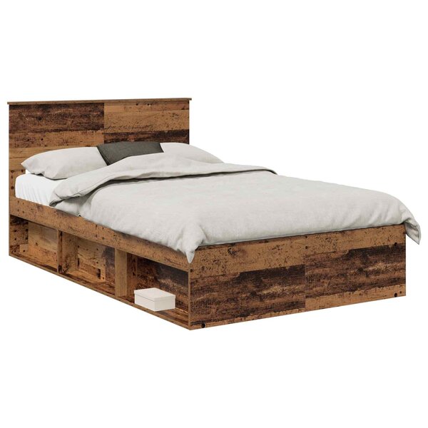 vidaXL Cadre de lit Bois ancien 120 x 200 cm Bois d'ingénierie