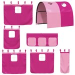 vidaXL Lit superposé sans matelas avec toboggan et rideaux 80x200 cm