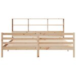 vidaXL Lit bibliothèque sans matelas 200x200 cm bois massif de pin