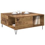 vidaXL Table basse Bois Ancien 80 x 80 x 36 5 cm Bois d'ingénierie
