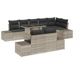 vidaXL Ensemble de canapé de jardin 9 Pièces Gris clair Poly rotin