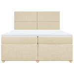 vidaXL Sommier à lattes de lit avec matelas Crème 200x200 cm Tissu