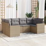 vidaXL Salon de jardin avec coussins 6 Pièces beige résine tressée