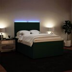 vidaXL Sommier à lattes de lit et matelas Vert foncé 140x190cm Velours