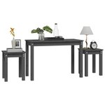 vidaXL Tables gigognes 3 Pièces Gris Bois de pin massif