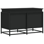 vidaXL Boîte de rangement avec couvercle noir bois d'ingénierie
