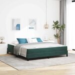 vidaXL Lit à ressorts avec matelas Vert foncé 180 x 220 cm tissu