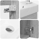 vidaXL Meuble de salle de bain avec robinet Sonoma gris
