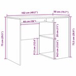 vidaXL Bureau d'angle en vieux bois 102x88x75 cm en bois d'ingénierie