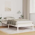 vidaXL Cadre de lit Blanc 100 x 220 cm Bois massif en pin