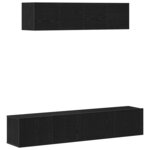 vidaXL Set de 6 meubles TV - Muraux  en chêne noir
