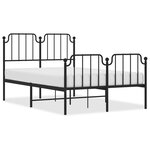 vidaXL Cadre de lit métal sans matelas avec pied de lit noir 120x200cm