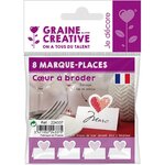 Marque Places Coeur à broder 8 pièces