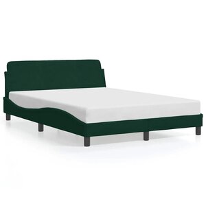 vidaXL Cadre de lit Dover vert foncé 120x200 cm velours