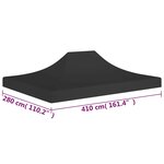 vidaXL Toit de tente de réception 4x3 m Noir 270 g/m²