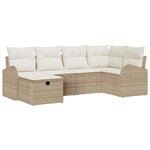 vidaXL Ensemble de canapé de jardin avec coussin 6 Pièces beige et crème