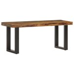 Banc banquette 110 x 35 x 46 cm bois de récupération solide et acier 02_0011005