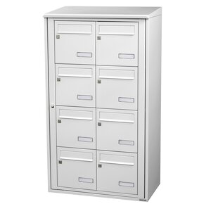 Bloc collectif Leabox  2x4  grade 3  simple face  Extérieur  fixation murale  Blanc neige RAL 9016 finition brillante