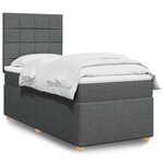 vidaXL Sommier à lattes de lit et matelas Gris foncé 90x190 cm Tissu