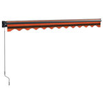 vidaXL Auvent rétractable orange et marron 3 5x2 5m tissu et aluminium