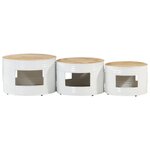 vidaXL Tables de bar forme tambour 3 Pièces bois de manguier massif brut