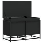 vidaXL Boîte de rangement avec couvercle noir bois d'ingénierie