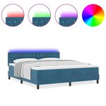 vidaXL Lit à ressorts avec matelas Bleu foncé 180 x 200 cm Velours