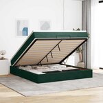 VidaXL Cadre de lit ottoman avec matelas vert foncé 160x200 cm velours