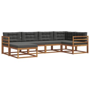 vidaXL Ensemble de canapés d'extérieur 6 pc Naturel et Anthracite
