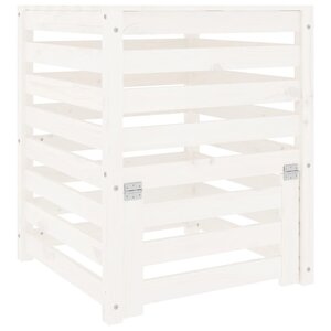 vidaXL Composteur Blanc 63 5x63 5x77 5 cm Bois massif de pin
