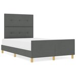 vidaXL Cadre de lit avec tête de lit Gris foncé 120 x 200 cm tissu