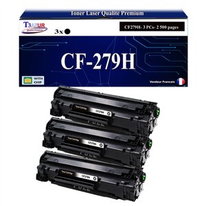 T3AZUR -3x Toners compatibles avec HP CF279A XL (79A) pour HP LaserJet Pro M12a  M12w  M26a  M26nw