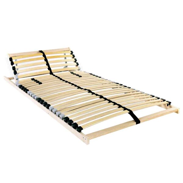 vidaXL Sommier à lattes Marron 120 x 190 cm Bois de hêtre massif