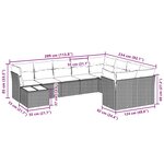 vidaXL Salon de jardin avec coussins 10 Pièces gris clair résine tressée