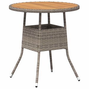 vidaXL Table de Dîner avec stockage Gris et Acacia 70 x 70 x 73 cm