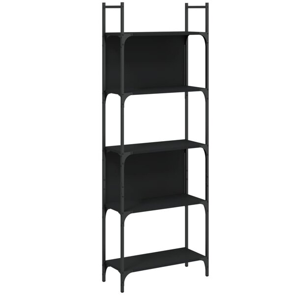 vidaXL Bibliothèque à 5 niveaux noir 60 5x24x166 5cm bois d'ingénierie