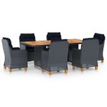 vidaXL Ensemble à manger d'extérieur 7Pièces et coussins résine tressée