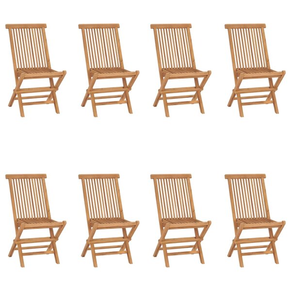vidaXL Chaises pliables de jardin lot de 8 Bois de teck solide