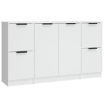 vidaXL Buffets 3 Pièces Blanc Bois d'ingénierie