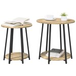 vidaXL Ensemble de tables d'appoint 2 Pièces Chêne Sonoma et noir