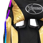 vidaXL Fauteuil de jeux vidéo avec LED RVB Doré et noir Similicuir