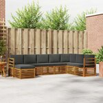vidaXL Ensemble de canapés d'extérieur 8 Pièces Naturel et Anthracite