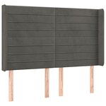 vidaXL Tête de lit avec oreilles Gris foncé 147x16x118/128 cm Velours