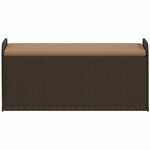 vidaXL Banc de rangement et coussin marron 115x51x52 cm résine tressée